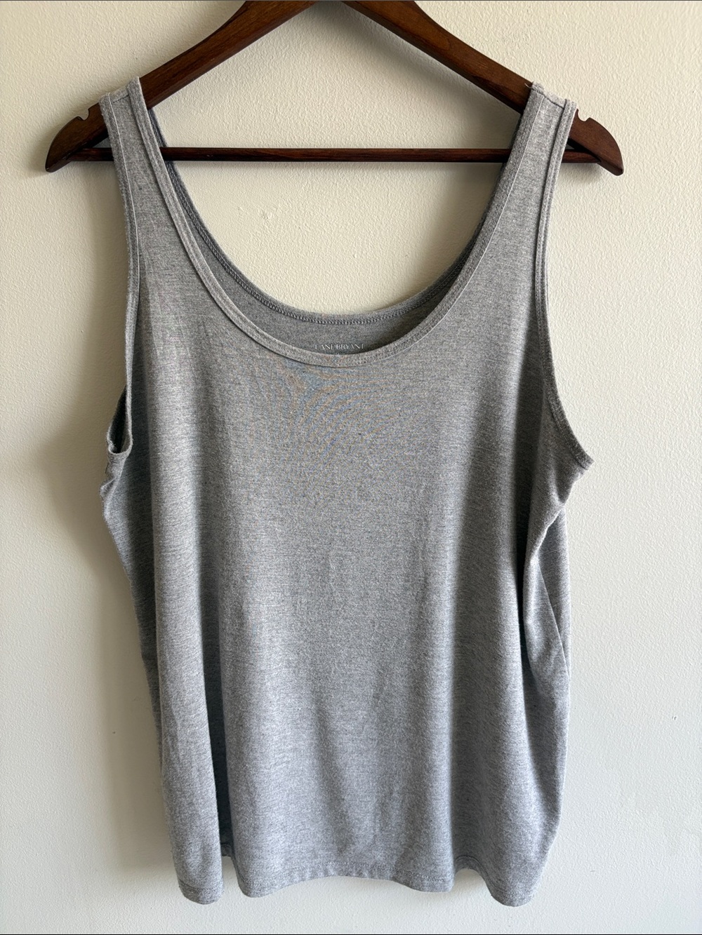Lane Bryant Gray Basic Scoop Neck Tank Top 14/16 Plus Size Soft Stretch Layerin